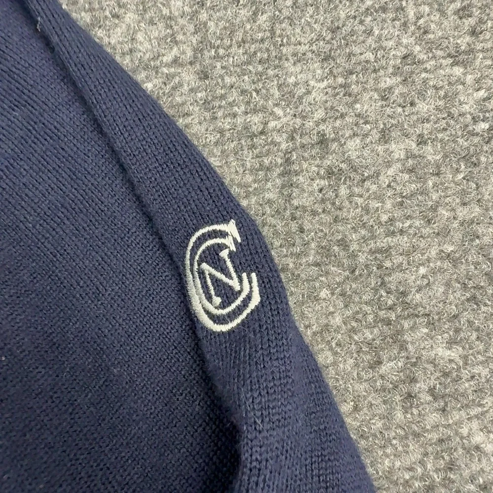 UNC Tar Heels Fairway & Greene Sweater Mens M Navy Merino Wool Quarter Zip Golf